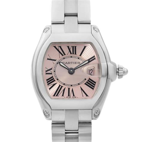 Preowned Cartier Roadster W62017V3 Stainless Steel Pink dial